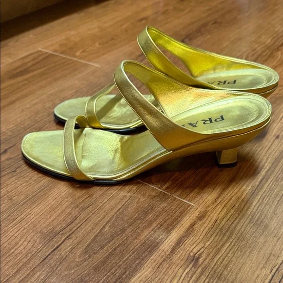 Prada Women's Shimmering Gold Sandals - Picture 2 of 10